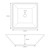 Pesuallas neliön muotoinen 41x41x12 cm valkoinen keraaminen ML Design