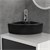 Waschbecken inkl. Ablaufagarnitur mit Überlauf 46x33x13 cm Schwarz aus Keramik ML-Design
