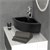 Waschbecken inkl. Ablaufagarnitur mit Überlauf 46x33x13 cm Schwarz aus Keramik ML-Design