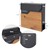 Buzón con compartimento para periódicos 37x37x11 cm antracita/efecto madera acero inoxidable diseño ML