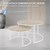 Juego de 2 mesas de centro redondas Sonoma roble/blanco de MDF y metal ML-Design