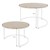 Set di 2 tavolini di forma rotonda Sonoma rovere/bianco in MDF e metallo ML-Design