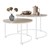 Coffee table set of 2 round shape Sonoma oak / white MDF and metal ML design