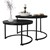 Stolik kawowy zestaw 2 sztuk ksztalt okragly czarny mat wykonany z MDF i metalu ML-Design