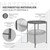 Stolik boczny Okragly 45,5x52,5 cm Szary metal w zestawie z materialowym koszem i taca ML-Design