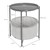 Table d'appoint ronde 45,5x52,5 cm Gris en métal avec panier en tissu et plateau ML-Design