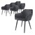 Dining chair set of 6 anthracite velvet upholstery with metal legs incl. assembly material ML-Design