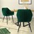 B-Ware dining chair set of 2 with back and armrests dark green kitchen chair with microfiber velvet cover ML-Design