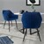 Scaun de sufragerie Set de 2 scaune de sufragerie Set de 2 scaune de sufragerie albastru închis, acoperite cu catifea, cu picioare metalice, inclusiv material de asamblare ML-Design