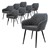 Dining chair set of 8 with backrest and armrests anthracite Kitchen chair with imitation leather cover ML-Design