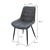 Dining chair set of 2 anthracite leatherette cover with metal legs incl. mounting hardware ML-Design