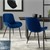 Chaise de salle à manger Lot de 2 bleu foncé en velours et acier incl. dossier et accoudoirs ML-Design
