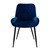Set di 2 sedie da pranzo blu scuro in velluto e acciaio con schienale e braccioli ML-Design