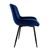 Scaun de masa set de 2 scaune albastru închis din catifea ?i o?el, inclusiv spatar ?i bra?e ML-Design