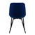 Chaise de salle à manger Lot de 2 bleu foncé en velours et acier incl. dossier et accoudoirs ML-Design