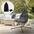 Cadeira suspensa com estrutura e almofada cinzento-escuro em aço, incl. cobertura ML-Design