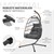 Krzeslo wiszace 100x105x195 cm Ciemnoszary Poliester ze stelazem i poduszka ML-Design