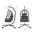 Hanging chair with frame and cushion dark gray steel incl. cover ML-Design