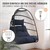 Hanging chair 100x105x195 cm Navy blue polyester with frame and cushion ML design