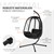 Hängesessel mit Gestell und Sitzkissen Schwarz aus Stahl inkl. Abdeckung ML-Design
