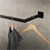 Rechthoekige kledingstang voor wand 12x60 cm Zwart staal ML-Design