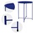 Mesa de apoio redonda Ø 46x51 cm Metal azul com tabuleiro ML-Design