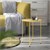 Tavolino rotondo Ø 46x51 cm Metallo giallo con vassoio ML-Design