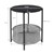Okrúhly stolík Ø 46x51 cm antracitový kov vrátane podnosu a textilného koša ML-Design