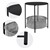 Okrúhly stolík Ø 46x51 cm antracitový kov vrátane podnosu a textilného koša ML-Design
