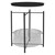Odkládací stolek kulatý Ø 46x51 cm antracitový kov vcetne podnosu a látkového koše ML-Design