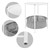 Tavolino rotondo Ø 46x51 cm Metallo bianco incl. vassoio e cestino in tessuto ML-Design