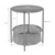 Okrúhly stolík Ø 46x51 cm sivý kov vrátane podnosu a textilného koša ML-Design
