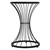 Beistelltisch in Stundenglas-Form Ø 38x57 cm Schwarz aus Metall und Holz ML-Design