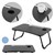 Laptop table with USB ports foldable 60x40 cm Black made of MDF incl. USB lamp and fan ML-Design