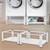 Waschmaschinenuntergestell mit Ablagefläche 2er Set Weiß aus Stahl ML-Design