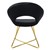 Spisebordsstol med rundt ryglæn i sort fløjl med gyldne metalben ML-design