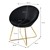 Dining chair with round backrest black velvet with golden metal legs ML design