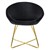 Dining chair with round backrest black velvet with golden metal legs ML design