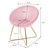 Chaise de salle à manger avec dossier rond Rose en velours avec pieds métalliques dorés ML-Design