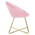 Spisebordsstol med rundt ryglæn i rosa fløjl med gyldne metalben ML-design