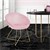 Dining chair with round backrest pink velvet with golden metal legs ML design