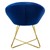 Chaise de salle à manger avec dossier rond Bleu en velours avec pieds métalliques dorés ML-Design