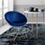 Chaise de salle à manger avec dossier rond Bleu en velours avec pieds métalliques dorés ML-Design