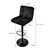 Bar stool set of 2 black velvet cover with backrest and footrest height adjustable 63-83cm ML-Design