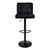 Bar stool set of 2 black velvet cover with backrest and footrest height adjustable 63-83cm ML-Design