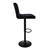 Bar stool set of 2 black velvet cover with backrest and footrest height adjustable 63-83cm ML-Design