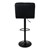 Bar stool set of 2 black velvet cover with backrest and footrest height adjustable 63-83cm ML-Design