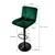 Bar stool set of 2 green velvet cover with backrest and footrest height adjustable 63-83cm ML-Design