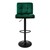 Bar stool set of 2 green velvet cover with backrest and footrest height adjustable 63-83cm ML-Design