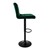 Bar stool set of 2 green velvet cover with backrest and footrest height adjustable 63-83cm ML-Design